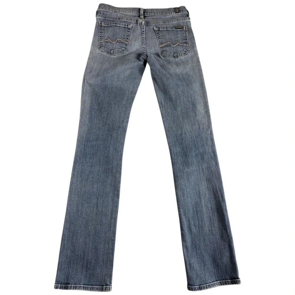 7 For All Mankind Jeans Womens 26 Blue Bootcut Stretch Lowrise Washed Y2k Flare